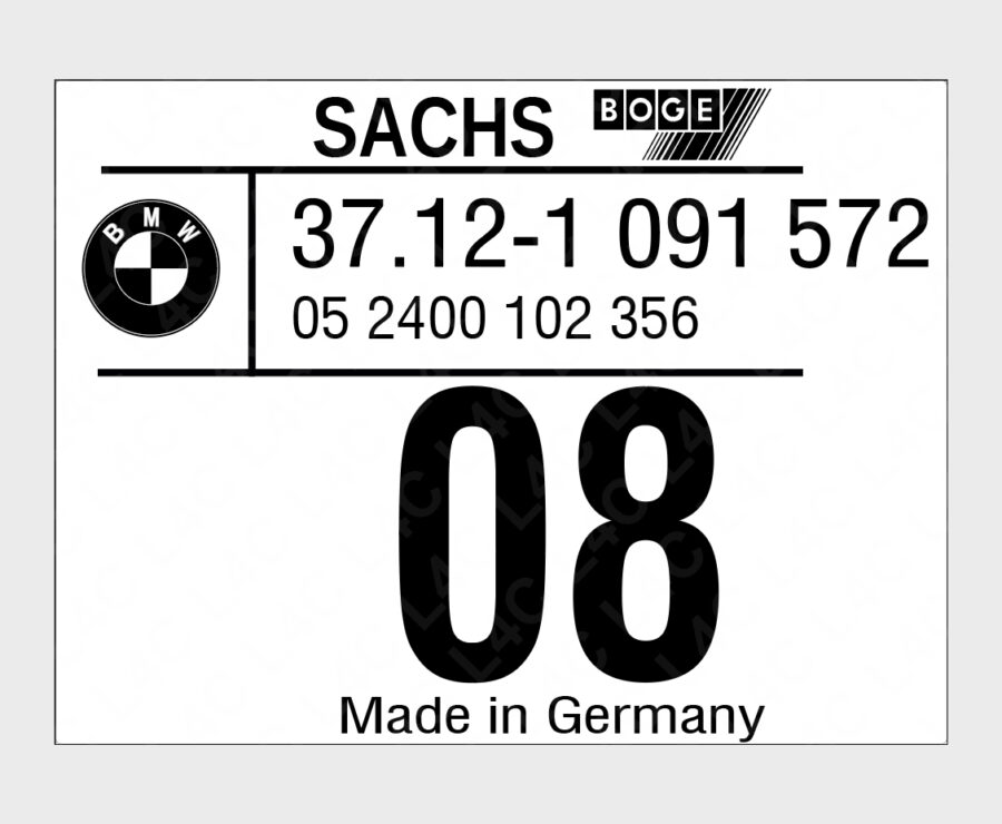 BMW BOGE Shock Absorber Decal – Restoration Replica Sticker 37121091572 37121091571