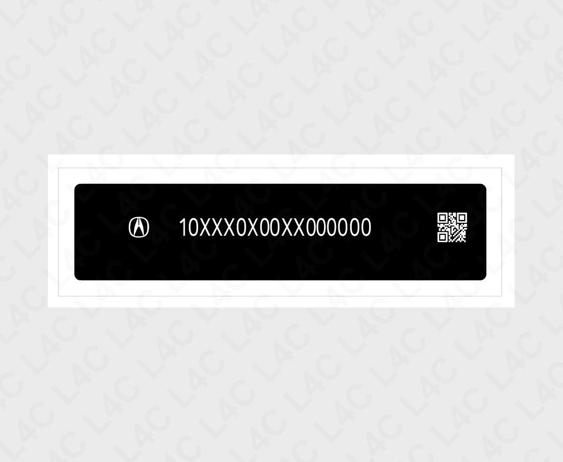 Custom VIN Dash Windshield Sticker for ACURA Replacement Replica Label