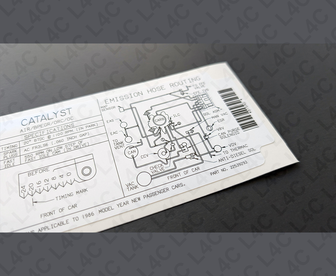 Emission Sticker for GM Label 22539293 Replacement Custom Replica