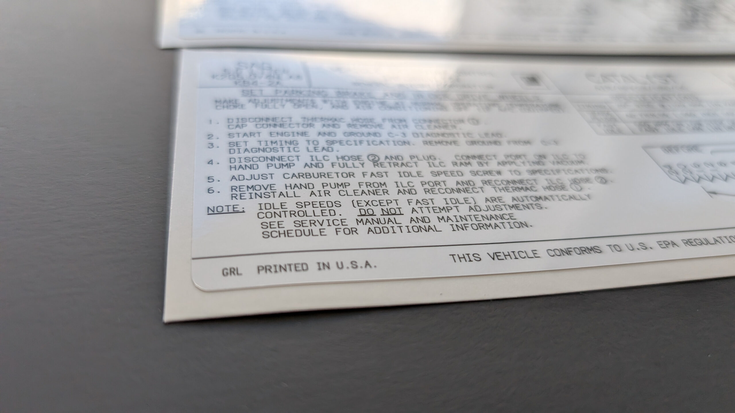 Emission Sticker for GM Label 22539293 Replacement Custom Replica