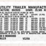 Custom Replica VIN Labels Stickers for UTILITY TRAILER