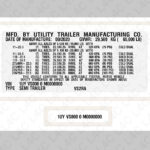 Custom Replica VIN Labels Stickers for UTILITY TRAILER