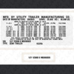 Custom Replica VIN Labels Stickers for UTILITY TRAILER