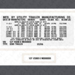 Custom Replica VIN Labels Stickers for UTILITY TRAILER