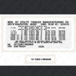 Custom Replica VIN Labels Stickers for UTILITY TRAILER