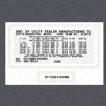 Custom Replica VIN Labels Stickers for UTILITY TRAILER