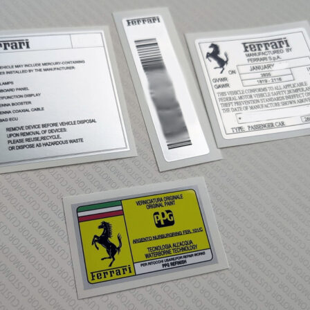 Custom Replica VIN Label Stickers Set for FERRARI